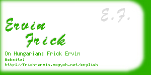 ervin frick business card